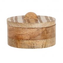 Scatola in legno di mango con coperchio inciso - Modello Contemporaneo - Marrone - Maisons du Monde