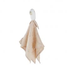 Schmusetuch Vogel aus Bio-Baumwollgaze, weiß, beige und rosa Stil modern Maisons du Monde