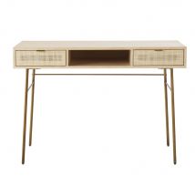 Schreibtisch mit 2 Schubladen mit Rattangeflecht Stil modern Maisons du Monde