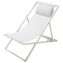 Sdraio pieghevole bianca in metallo - Modello Contemporaneo - Bianco - - Maisons du Monde