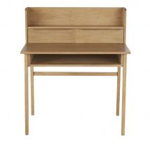 Secretária Com 2 Gavetas, 1 Nicho E 1 Prateleira Em Castanho estilo contemporâneo Aglomerado De Madeira - Maisons Du Monde