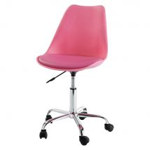 Sedia da scrivania rosa a rotelle - Modello Contemporaneo - - Pvc e sintetico - Maisons du Monde