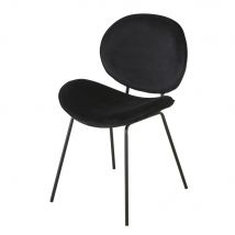 Sedia in velluto e metallo nero - Modello Contemporaneo - - Maisons du Monde