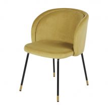 Sedia in velluto giallo, OEKO-TEX - Modello Vintage - Öko-Tex Zertifikat - Maisons du Monde