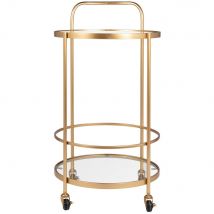 Serviertisch aus Glas und goldfarbenem Metall Stil classic chic Maisons du Monde