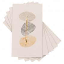 Serviettes en papier beige imprimé empreintes digitales multicolores (x12) style contemporain - Maisons Du Monde