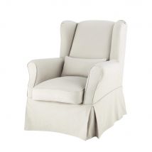 .Sesselbezug aus Baumwolle, graubeige landhaus Stil - Zertifizierter Oeko-Tex - Baumwolle - - Maisons Du Monde