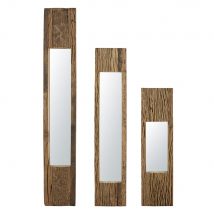 Set Aus 3 Rechteckigen Spiegeln Mit Braunem Holzrahmen Stil exotic Holz Festliche Dekoration - Maisons Du Monde