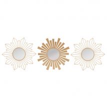 Set aus 3 Spiegeln mit mattgoldenem Metallrahmen D.25 Stil modern Maisons du Monde