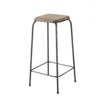 Sgabello da bar stile industriale in abete e metallo H69 - Modello Industriale - Grigio - - Maisons du Monde