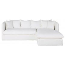 Sofabezug aus weißem Knitterleinen Stil classic chic Maisons du Monde