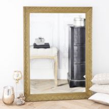 Spiegel aus Paulownienholz, goldfarben, 90x120 classic chic Stil - Maisons Du Monde