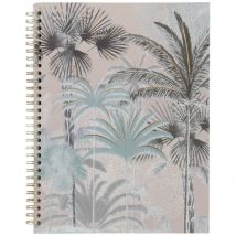 Spiral-Notizbuch in Grau mit Palmenmuster modern Stil - Papier - Maisons Du Monde