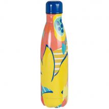 Stainless steel insulated bottle with multicoloured leaf print contemporary style - Multicolour - Maisons Du Monde