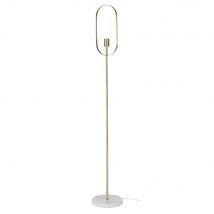 Stehlampe Aus Goldfarbenem Metall Und Weißem Marmor, H160cm Stil modern Metall Festliche Dekoration - Maisons Du Monde