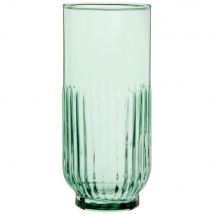 Tall olive green-tinted ribbed glass tumbler classic chic style - - - Maisons Du Monde