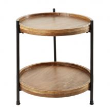 Tavolino da divano in legno di mango e metallo nero - Modello Country - - Maisons du Monde