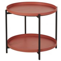 Tavolino da salotto in metallo terracotta e nero - Modello Industriale - Rosso - Maisons du Monde