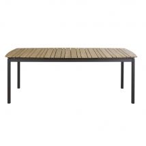 Tavolo da giardino estensibile per 10/12 persone in legno massello di teak e alluminio grigio antracite larg. 220/300 cm - Modello Contemporaneo - 