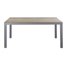 Tavolo da giardino estensibile per 6/10 persone in composito effetto legno larg. 165/260 cm - Modello Contemporaneo - Beige - Alluminio - Maisons du 