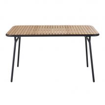 Tavolo da giardino pieghevole in legno di faggio e metallo nero per 6 persone lung. 140 cm - Modello Contemporaneo - Beige - Maisons du Monde