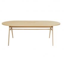 Tisch für gewerbliche Nutzung, oval, aus beigem Eichenholz, 6/8 Personen, L 220cm Stil modern Maisons du Monde