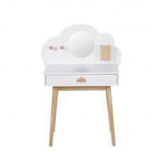Toeletta bambino a 1 cassetto color bianco e naturale - - Pannello truciolato - Maisons du Monde