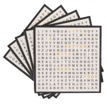 Tovaglioli di carta beige con motivo lettere mischiate gialle e nere (x20) - Modello Contemporaneo - Bianco - Maisons du Monde
