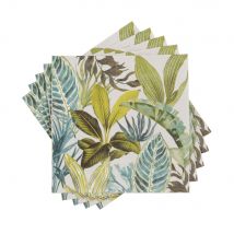 Tovaglioli in carta blu e verde con motivo giungla (x20) - Modello Esotico - Multicolore - Maisons du Monde