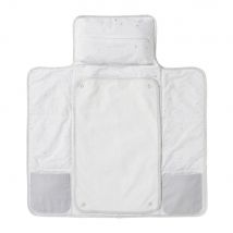 Travel Changing Mat in White, Silver and Grey Cotton Grey Cotton - Maisons Du Monde