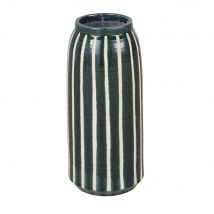 Vase Aus Steingut Mit Grün-beigen Streifen, H41cm Stil exotic Sandstein Festliche Dekoration - Maisons Du Monde