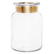 .Vase aus transparentem Glas und goldfarbenem Metall, H19cm modern Stil - - Glas - - Maisons Du Monde