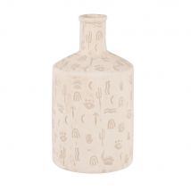 Vaso in gres beige con motivi alt. 22 cm - Modello Esotico - Maisons du Monde