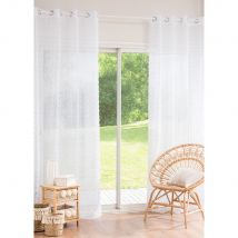 Voilestore mit Ösen und Quasten, weiß 140x250 Stil modern Zertifizierter Oeko-Tex Maisons du Monde