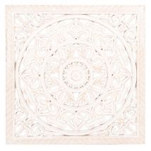 Wanddeko Geschnitzt, Weiß 40x40 Stil classic chic - Holz - Festliche Dekoration - Maisons Du Monde