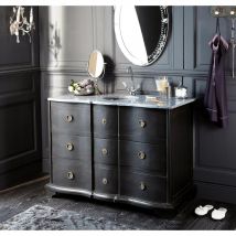Waschtischmöbel aus schwarzer Mangoholz und Stein classic chic Stil - Maisons Du Monde