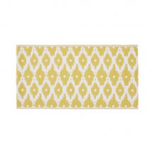 Wendeteppich aus Polypropylen, gelb mit weißen grafischen Motiven, 75x140cm exotic Stil - Öko-Tex Zertifikat - Pvc Und Synthetik - Maisons Du Monde