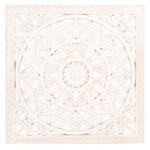 White Carved Wall Art 40x40 classic chic style - White - Wood - Maisons Du Monde
