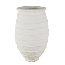 White terracotta jar planter H98cm sea side style - White - Maisons Du Monde