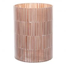 Windlicht aus rosafarbenem und weißem Glas Stil vintage Kristall Maisons du Monde
