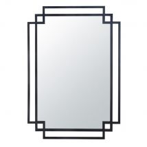 Zwarte metalen spiegel 84 x 120 cm hedendaags stijl - Metaal - Maisons Du Monde