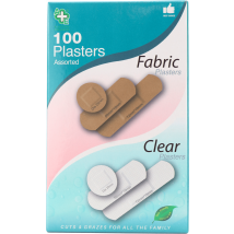 A & E Plasters Clear Wash Proof & Fabric Assorted 100's