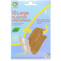 A+E Large Plaster Dressings 6cm x 10cm 10 Pack