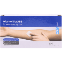 Aero Alcohol Swabs 2 Ply 30mm x 30mm 100 Swabs