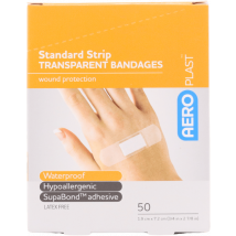 Aero Waterproof Transparent Bandages 50 Pack