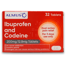 Almus Ibuprofen & Codeine 200mg/12.8mg 32 Tablets