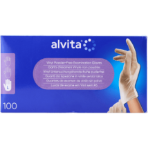 Alvita Vinyl Powder Free Examination Gloves Large 100 Pack
