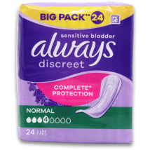 Always Discreet Value Pack Normal Pads 24 Pack