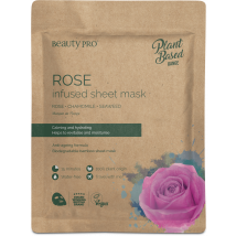 BeautyPro Rose Infused Sheet Mask Rose Chamomile & Seaweed 22ml