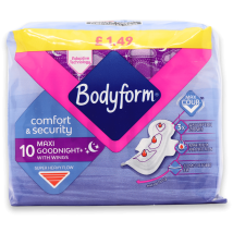 Bodyform Maxi Goodnight Pads with Wings 10 Pack